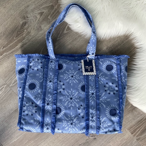 Roller Rabbit x Target Handbags - 💙 Roller Rabbit x Target Star Medallion Fringe Canvas Tote Bag Blue